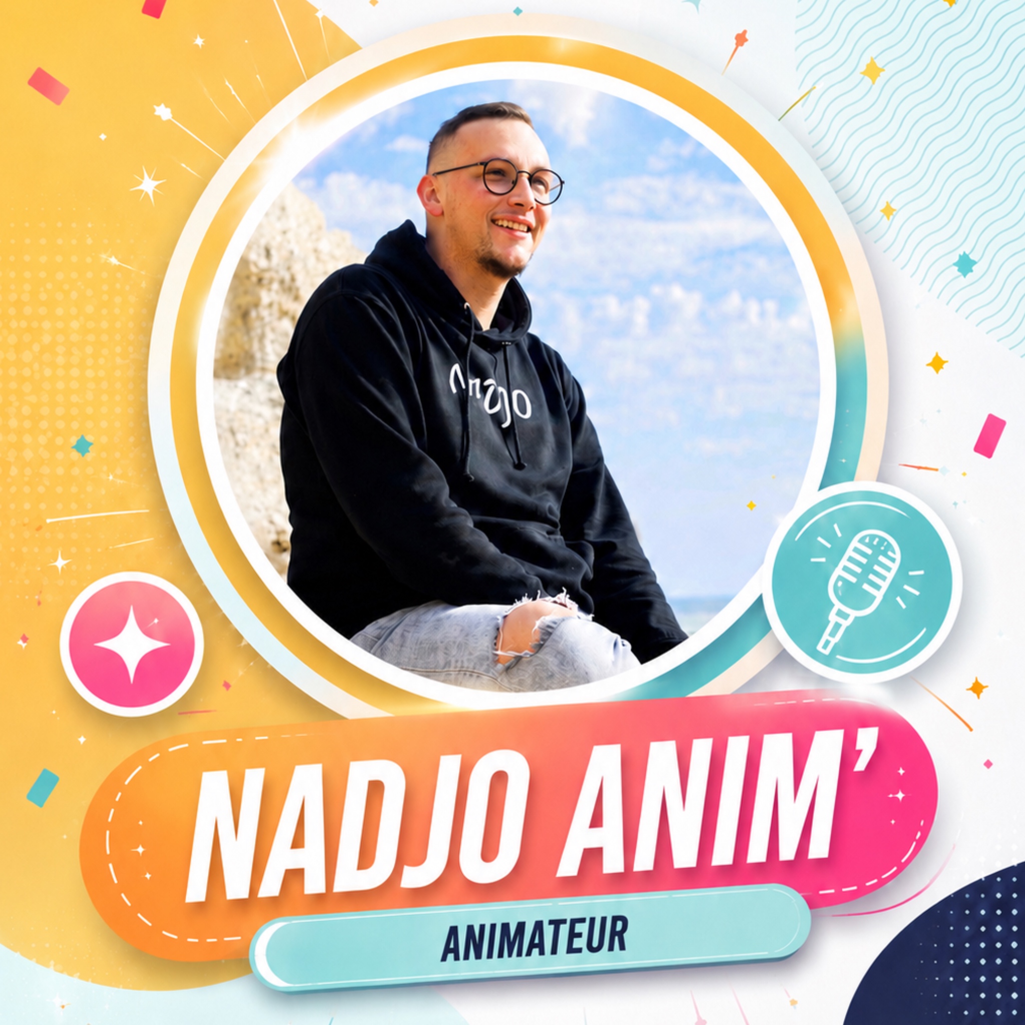 Affiche Nadjo Anim’ avec Nadjo et la mention animateur